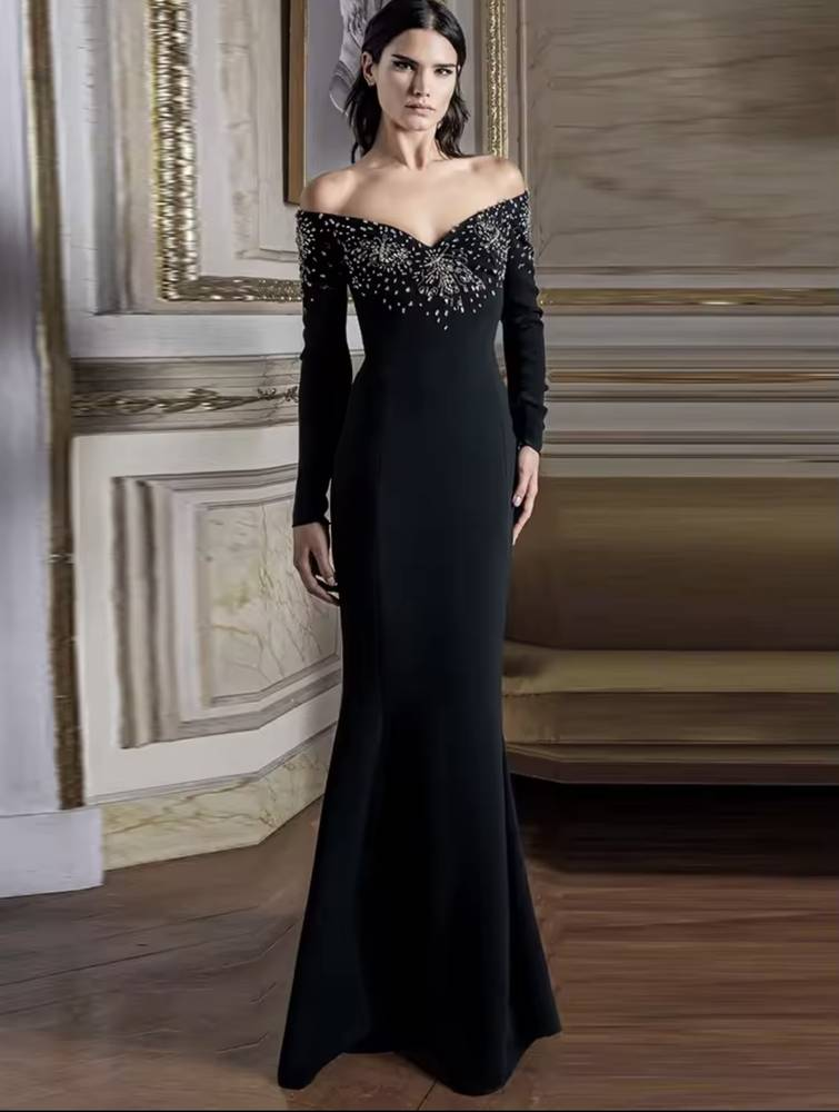 فستان سهرة كريب